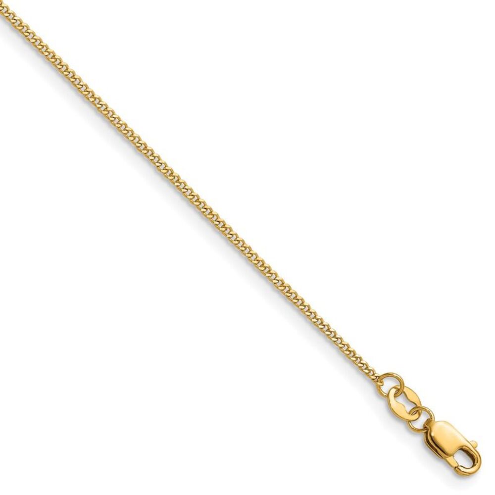 1/20 14K Gold Filled 1.25mm Solid Curb Chain Necklace, 18 Inch
